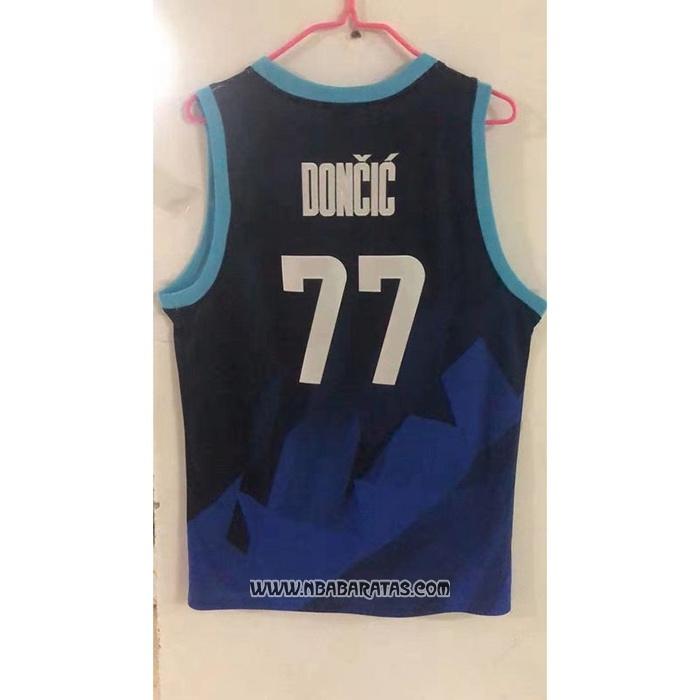 Camiseta Slovenia Luka Doncic #77 Tokyo 2021 Azul2